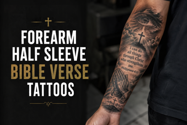 Forearm Half Sleeve Bible Verse Tattoos